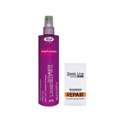 Zestaw LISAP Spray Do Prostowania Włosów 250 ml + Szampon SLEEK LINE